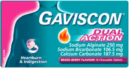 Gaviscon Dual Action Mixed Berry Tablets