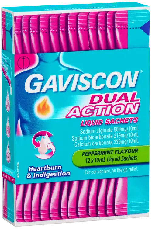 Gaviscon Dual Action Peppermint Liquid Sachets